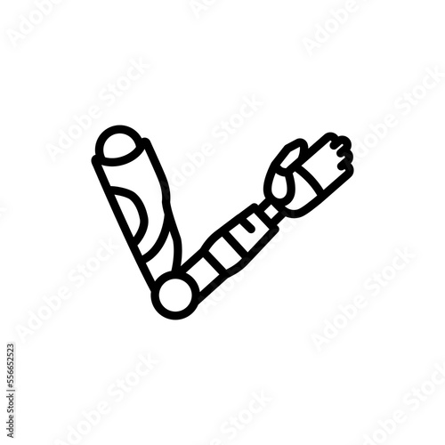 Bio artificial hand color line icon. Disability. Isolated vector element.