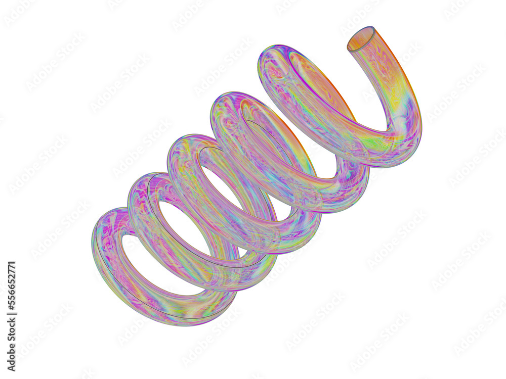 Naklejka premium 3d shape, Rainbow geometric figure. 3d render.