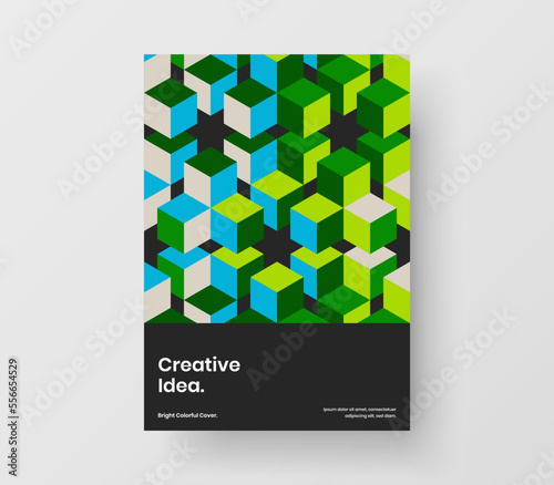 Isolated mosaic shapes placard concept. Original pamphlet design vector illustration.