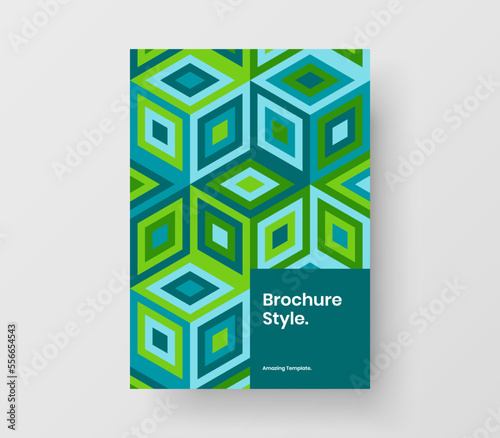 Amazing handbill vector design illustration. Isolated geometric pattern leaflet template.