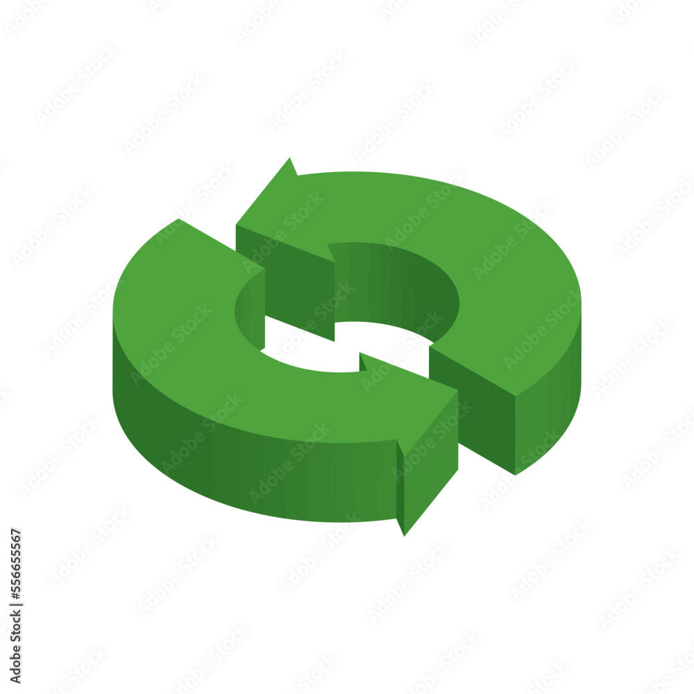 3d isometric rotating green eco friendly icon isometric view arrow icon 3d isometric rotating green eco friendly icon isometric view arrow icon