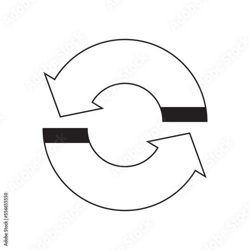 rotating arrow with text space vector illustration icon outline