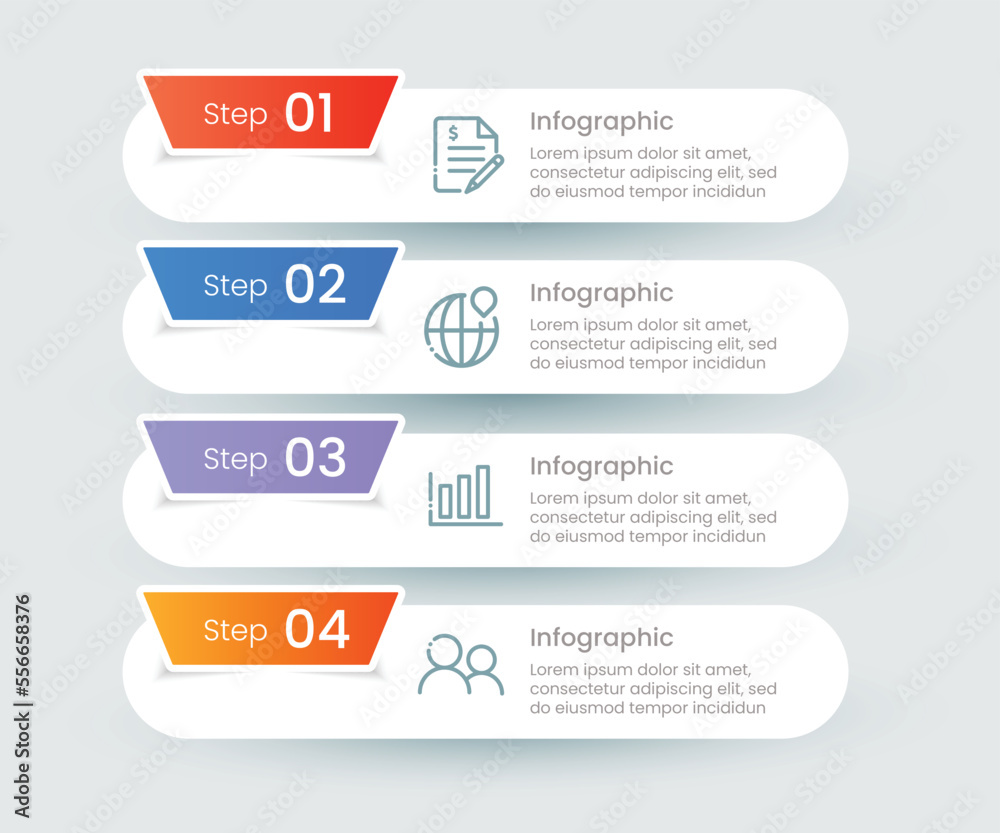 Infographic steps collection flat design Infographic steps collection flat design