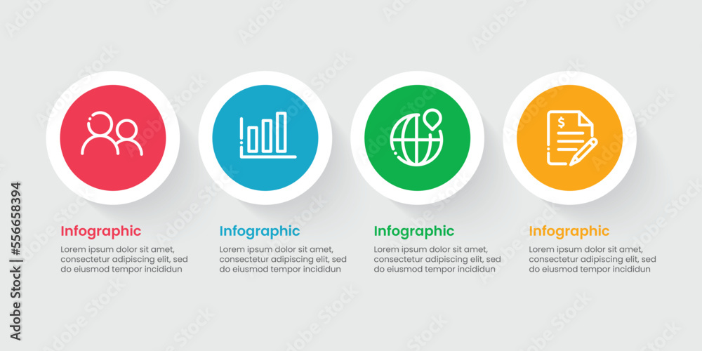 Infographic steps collection flat design