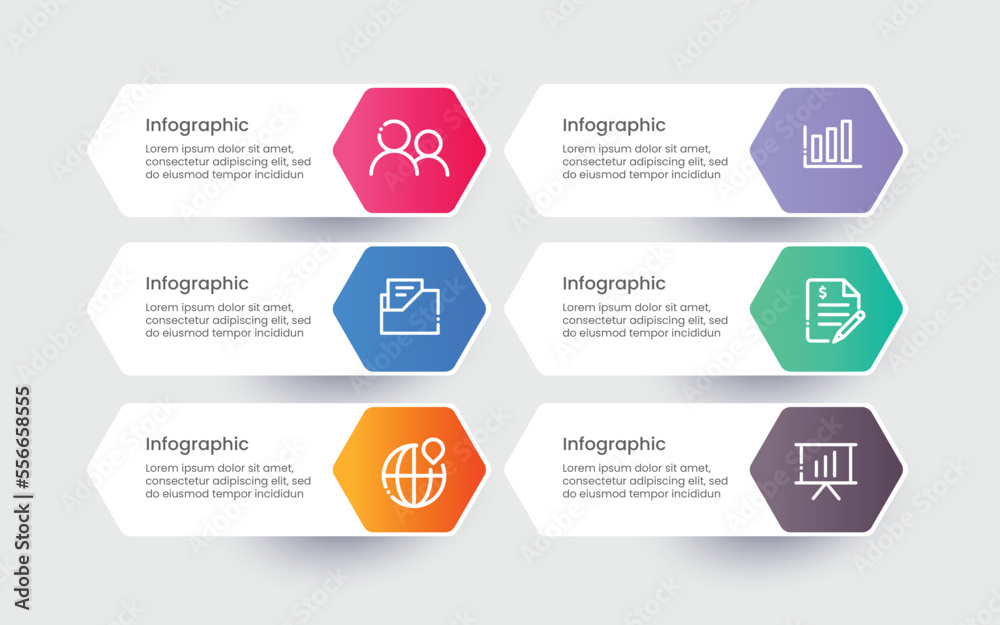 Six steps modern infographic template Six steps modern infographic template
