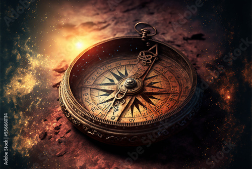 Compass illustration, generative ai