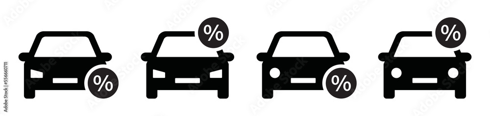 Car discount icon. Car price icon, vector illustration