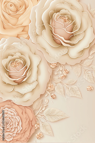 Beautiful white roses, Generative ai