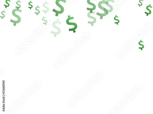 Green dollar icons scatter currency vector