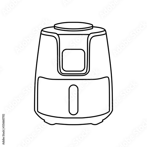 Kitchen Air fryer outline icon, vector illustration in trendy style, isolated on white background. Editable perfect graphic resources for many purposes.