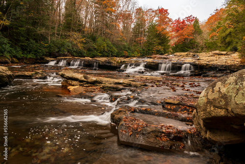 Meadow Run Trail Lower Falls at Ohiopyle State Park in Ohiopyle, PA during the Fall. photo