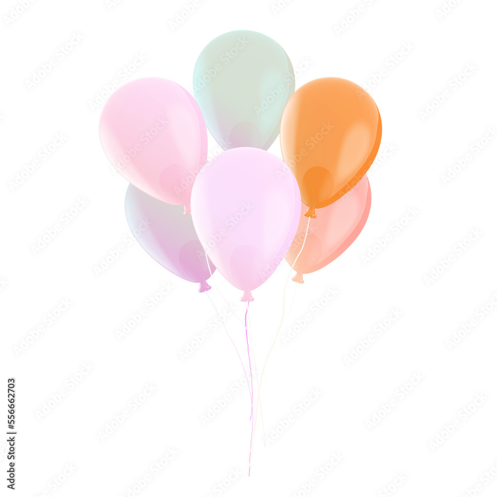 balloon party element 3d with generative AI