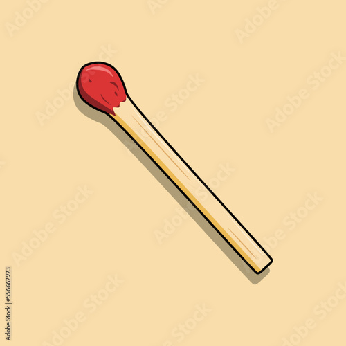 Unused Matchstick Vector illustration in realistic and trendy design style isolated on matching cool background. Unlit match stick icon. Perfect for your graphic resources. Real editable vector .eps