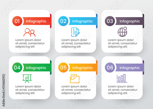 Six steps modern infographic template