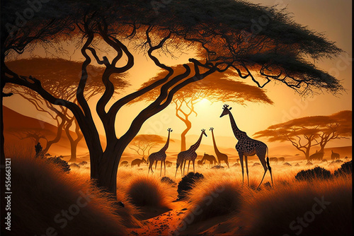Beautiful Africa landscape, Generative Ai