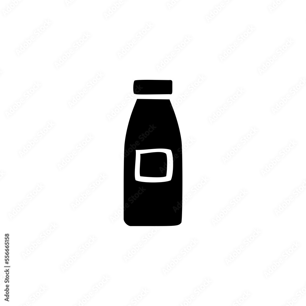  Milk bottle icon hand drawn