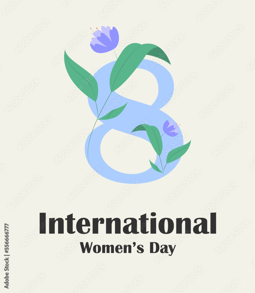 Obraz premium International Womens Day. IWD. 8 march. Postcard with inscription for web, networks, media. Eps 10