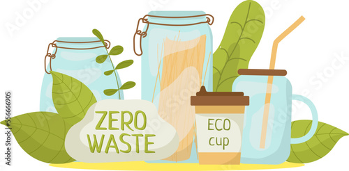 Organic product from grocery concept, vector illustration. Eco bag with natur...
