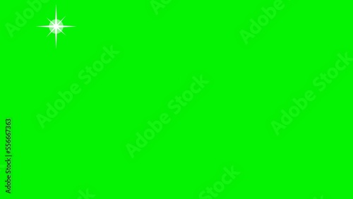 4K shining glitter sparkle stars animation motion graphics with green screen background