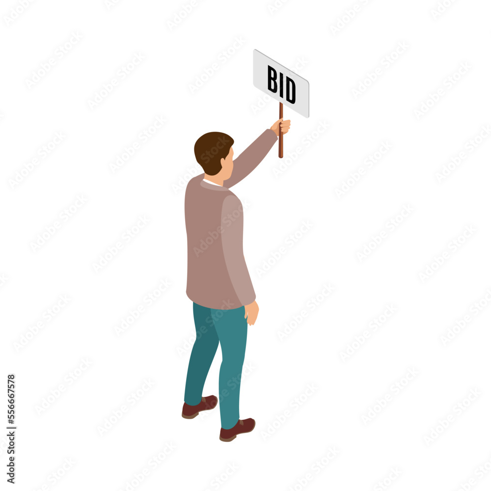 Man Placing Bid Composition Man Placing Bid Composition