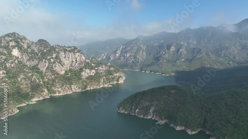 Drone video of Chungjuho Lake in Woraksan National Park, Korea 04 photo