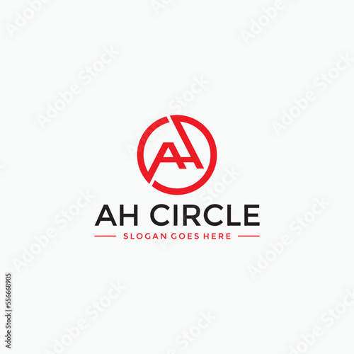 Free Download AH initial Circle red logo vector image - GFXLoad
