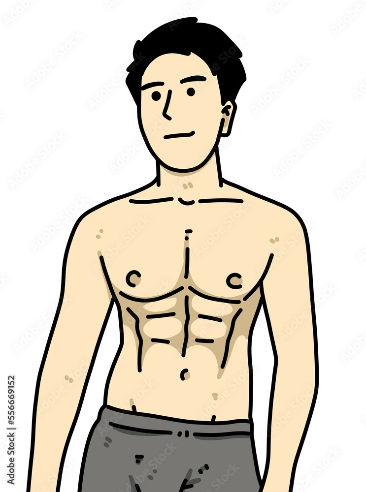 Fototapeta premium cute man cartoon on white background