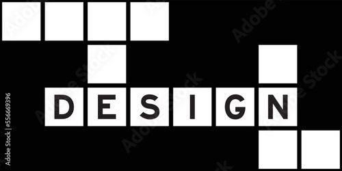 Alphabet letter in word design on crossword puzzle background