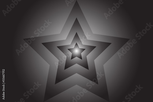Black and white Star, metallic stars with illusion colors, black star