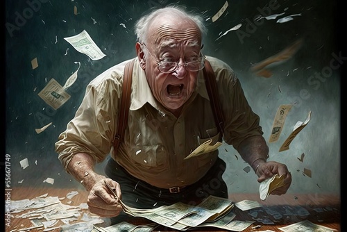 man losing money in crypto value illustration generative ai photo