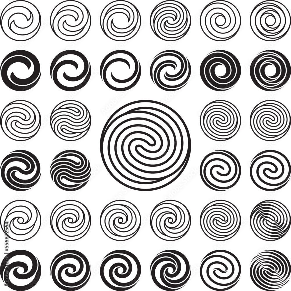 Logo Template. Set of Wavy Circle Logo Templates. Vector Illustration Logo Template. Set of Wavy Circle Logo Templates. Vector Illustration