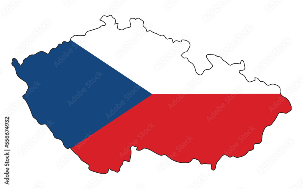Fototapeta premium Czech Republic Flag Silhouette Map