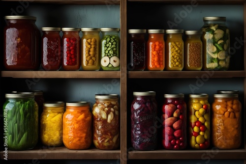 jars of pickled vegetables. Generative AI