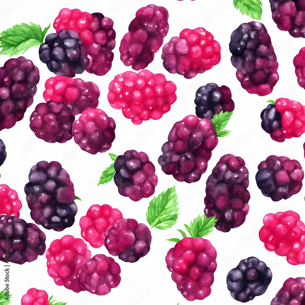 high contrast Raspberrie watercolor on bright white background high contrast Raspberrie watercolor on bright white background