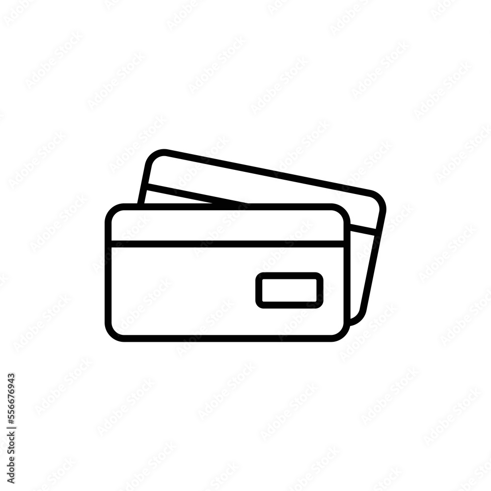 Credit card icon illustration. Line icon style. suitable for apps, websites, mobile apps. icon related to finance. Simple vector design editable Credit card icon illustration. Line icon style. suitable for apps, websites, mobile apps. icon related to finance. Simple vector design editable