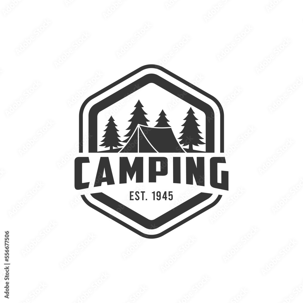 tent camping logo vector. camping, adventure logo vector