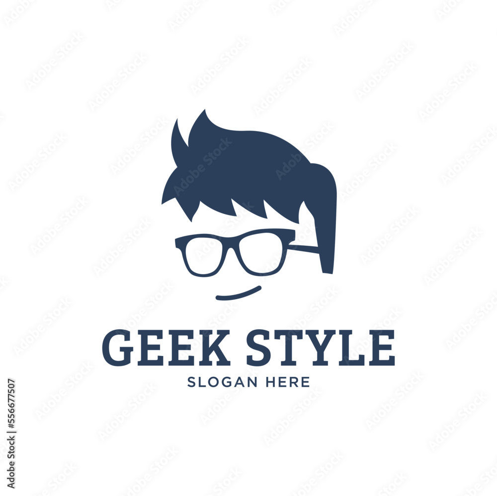 geek and nerd logo template concept illustration