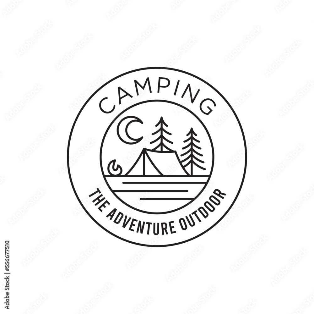 Obraz premium tent camping logo vector. camping, adventure logo vector
