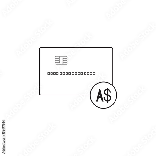 bank card Australia dollar icon symbol sign vector