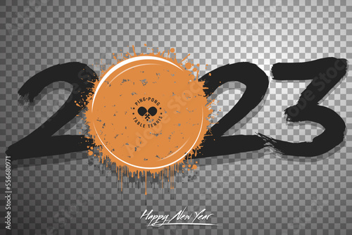 Happy New Year 2023 and ping-pong ball