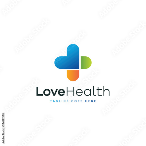 health love simple logo template