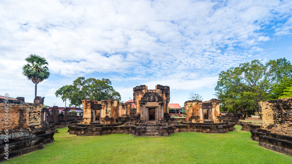 Prasat Wat Sa Kamphaeng Yai, Old Thai historical castle, Uthumphon Phisai District, Sisaket Province, Thailand.