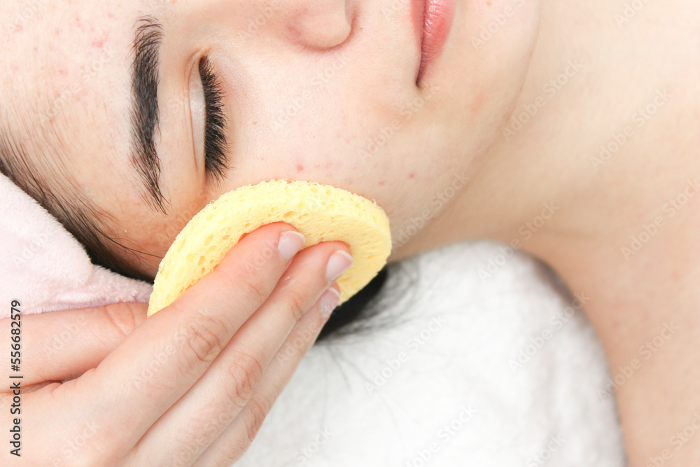 woman doing skin care with natural methods woman doing skin care with natural methods