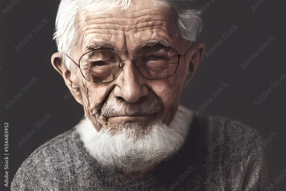 Closeup of an Elderly Man with Glasses (Generated by AI) Closeup of an Elderly Man with Glasses (Generated by AI)