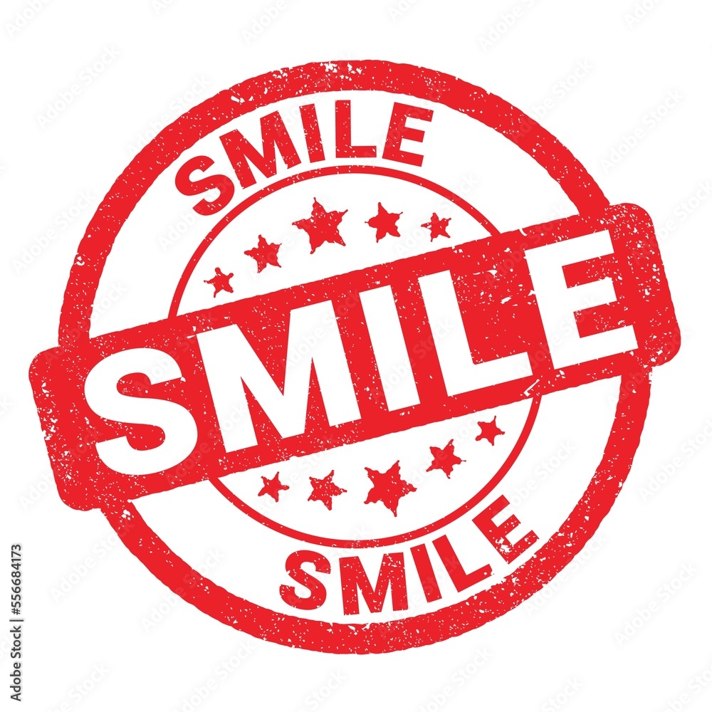 SMILE text written on red stamp sign. SMILE text written on red stamp sign.