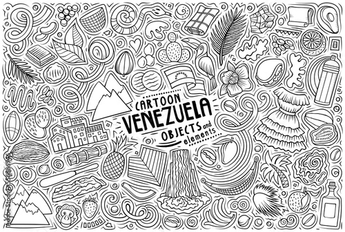 Set of Venezuela traditional symbols and objects