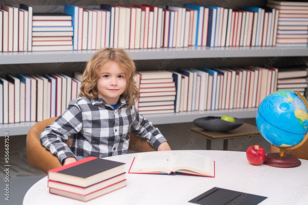 School child 7-8 years old with book go back to school. Little student. School child 7-8 years old with book go back to school. Little student.