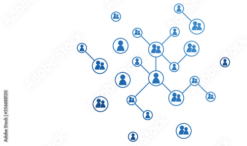 icone, network, collegamenti tra persone, 