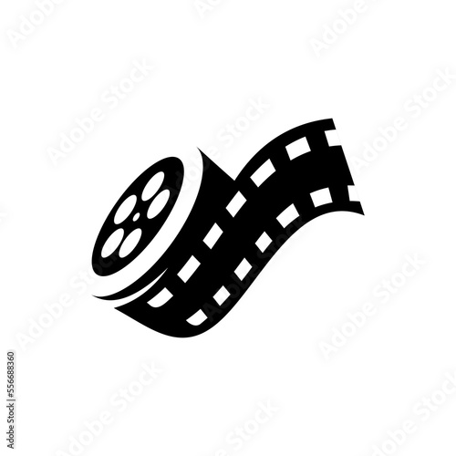 cinema logo vector, roll film vector on white background