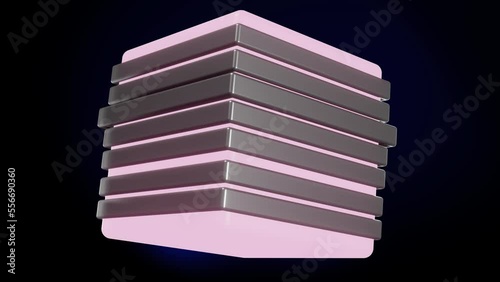 Video of modern cube with rings